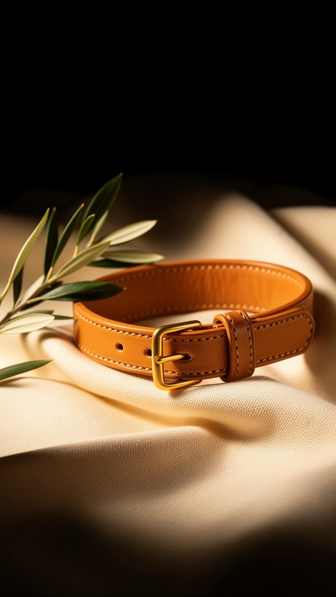 Casa Brunori hand-stitched leather collar